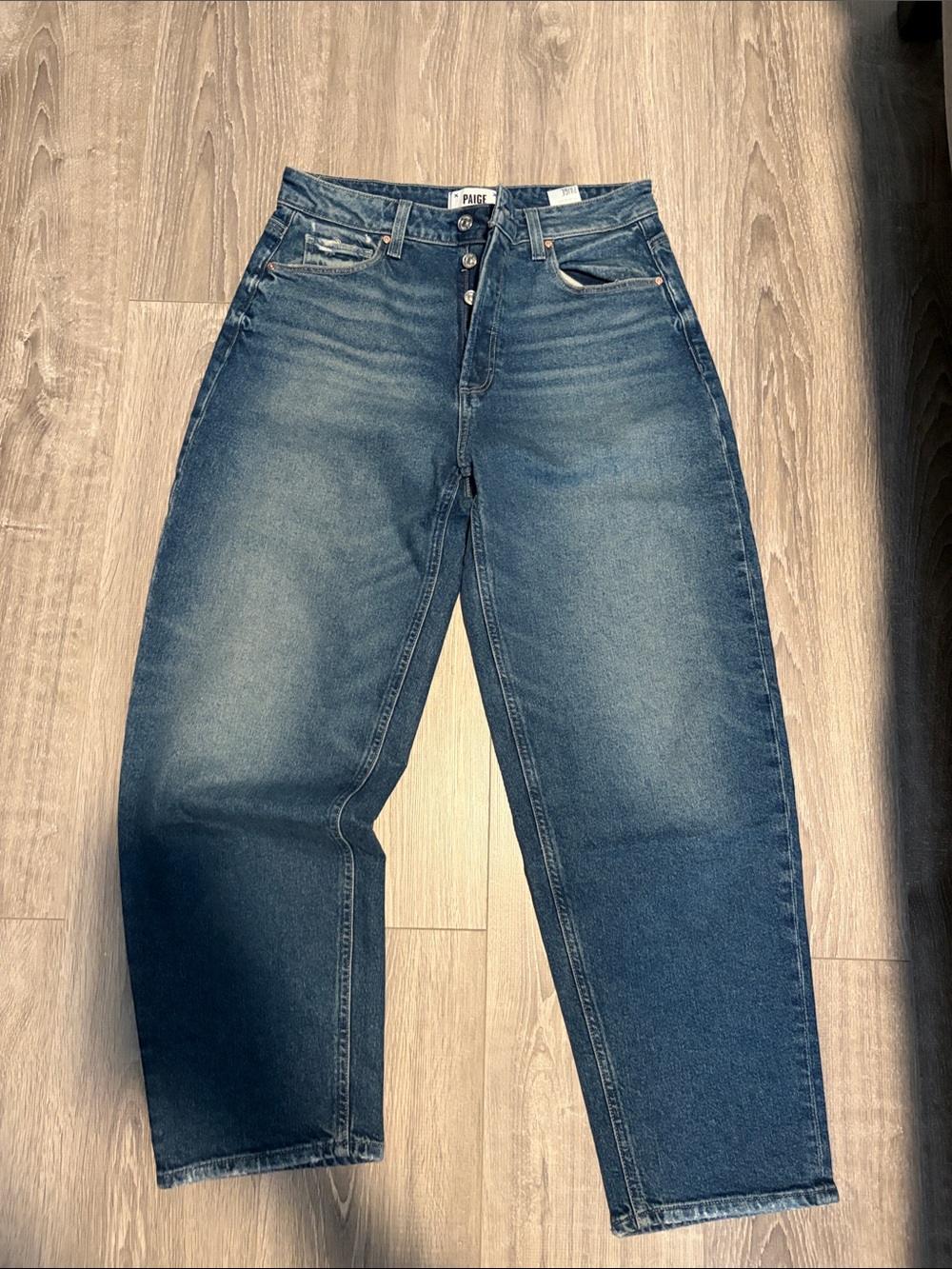 PAIGE Boyfriend Jeans in Medium Blue Wash